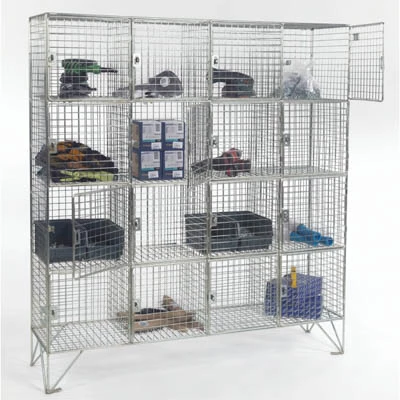 16 compartment wire mesh locker