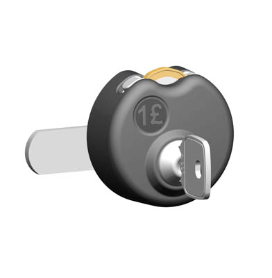 Coin operated lock to retrofit to key or padlock lockers