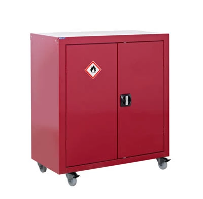 Mobile Flammable Liquid Storage Cupboard - Including 1 Shelf - H.1040x900x460mm