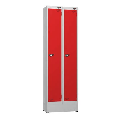 2 heated lockers on skirted stand