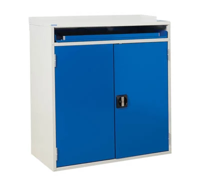 Computer Workstation - Double Door -  Flat Top - H.980 W.920 D.450mm