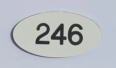 Oval Laminate Locker Number