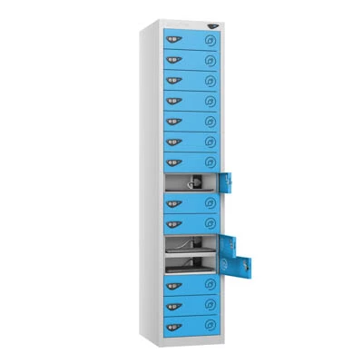 Pure 15 Door Laptop Locker 1800mm X 380mm X 450mm With 3 Pin Plug and Cam Lock