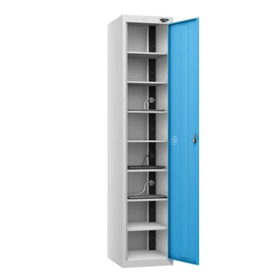 Pure 1 Door 8 Compartment Laptop Locker 1800mm X 380mm X 450mm With 3 Pin Plug and Cam Lock
