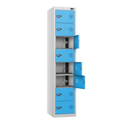 Pure 8 Door Laptop Locker 1800mm X 380mm X 450mm With 3 Pin Plug and Cam Lock