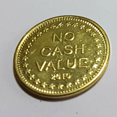 1 coin token brass