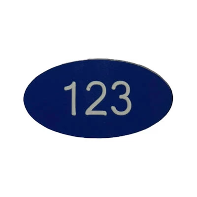 Helmsman oval locker number plate white