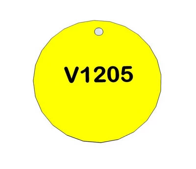 25mm Diameter Valve disc tag With No Fixings