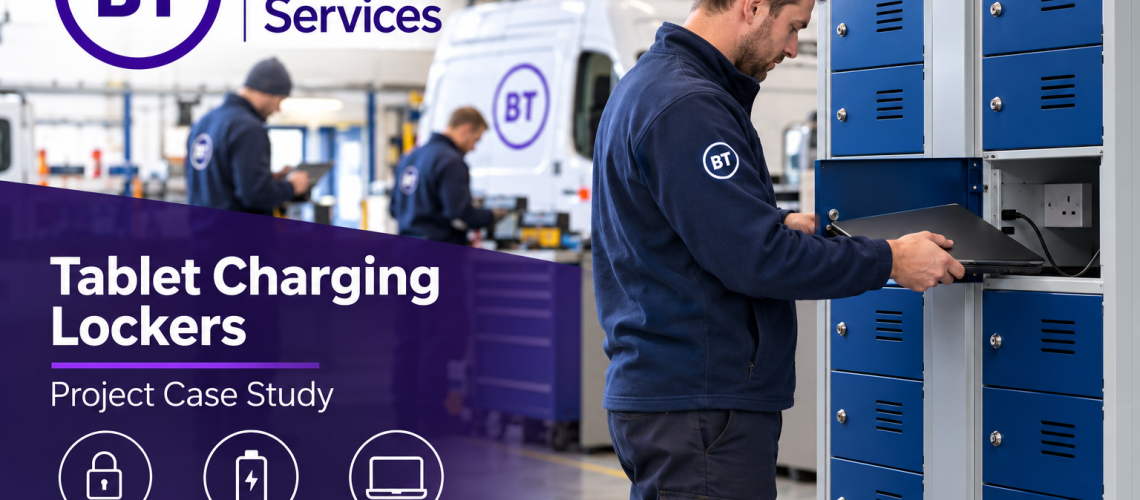 BT Fleet Services tablet charging lockers for secure laptop and tablet storage