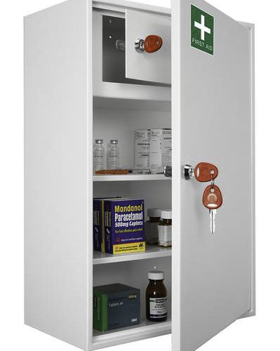 Medical Cabinet with internal lockable partition