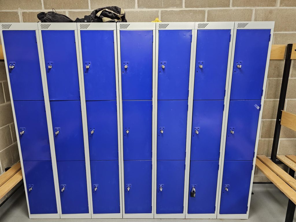 Existing lockers converted to Ojmar hasp locks