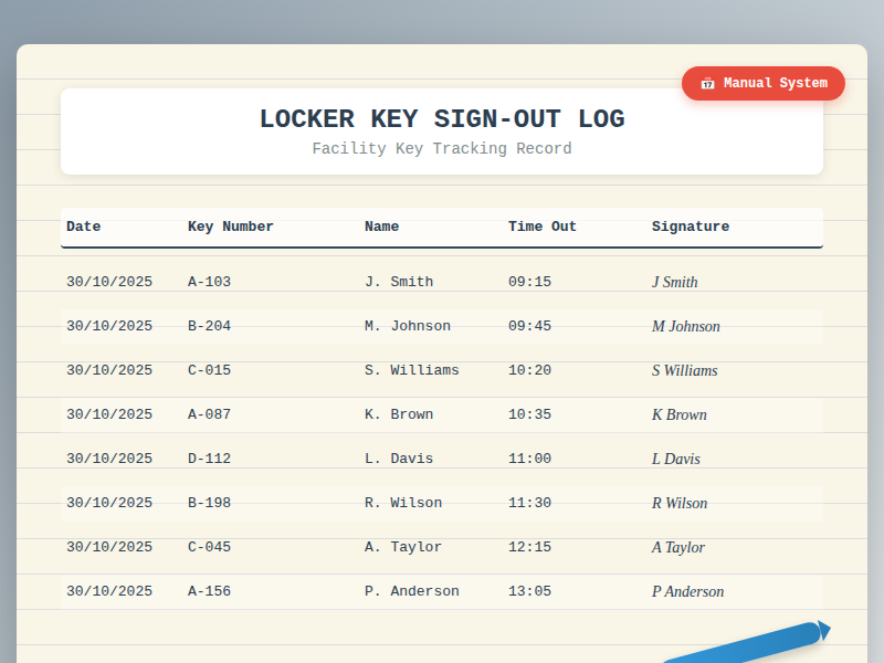 Simple logbooks work for smaller facilities