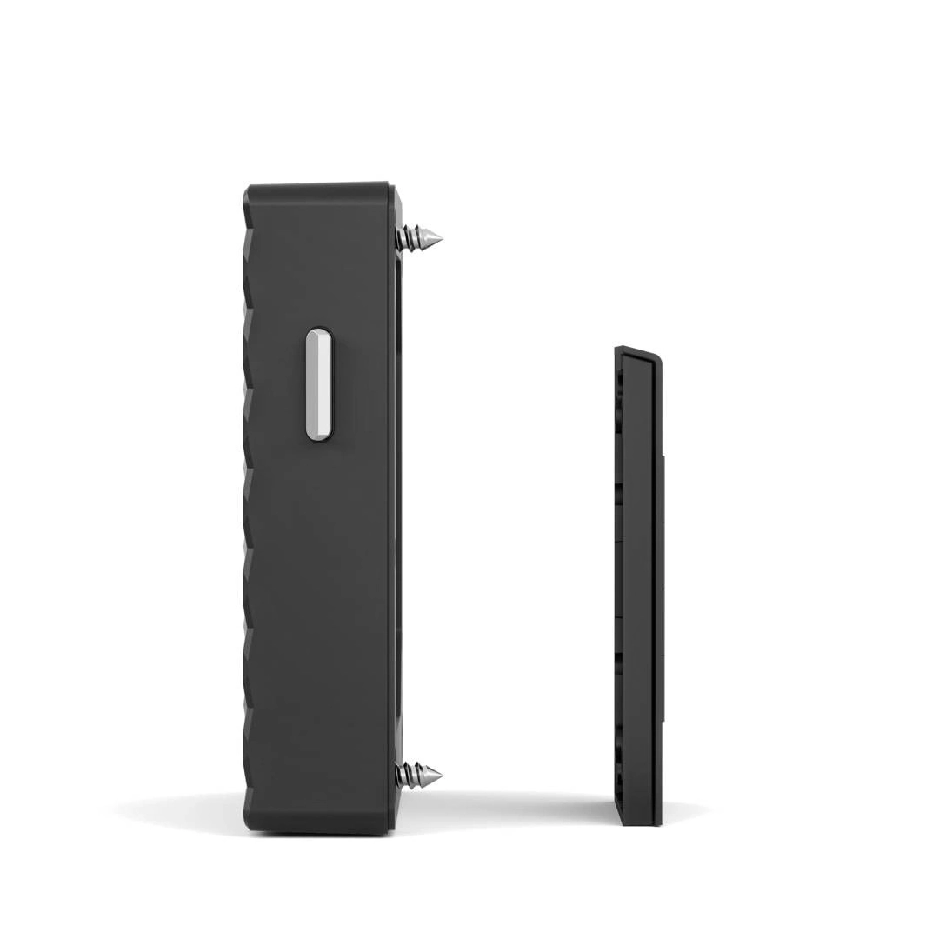 Technical diagram showing DOM Tronic Slim dimensions matching Euro coin lock standard 20mm cutout