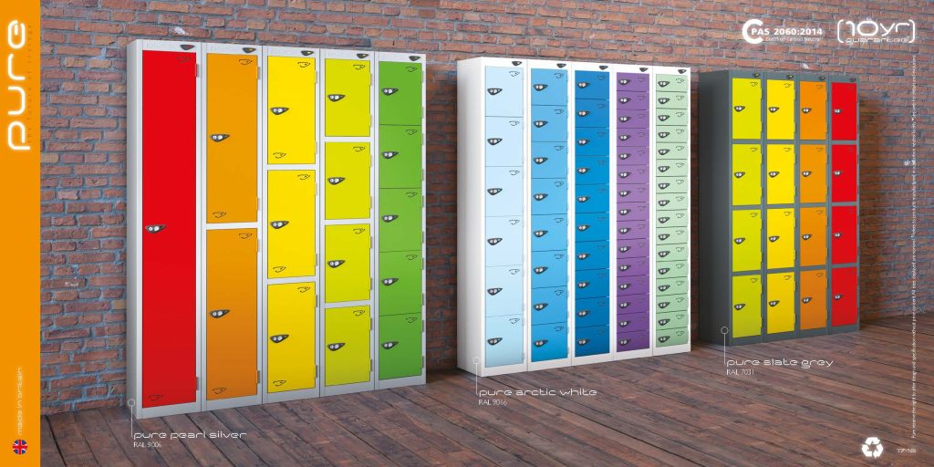Bright colours help students identify their lockers easily