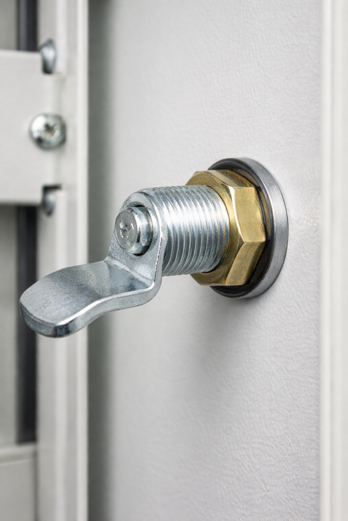 Nut-fixed-cam-lock-clearly showing the nut to remove the lock