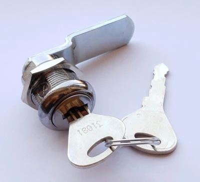 Most UK lockers use cam locks secured by a rear fixing nut