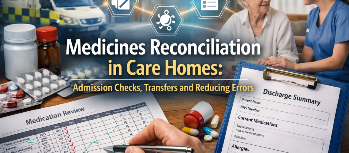 CQC describes medicines reconciliation as accurately listing a person’s current medicines when they enter a service or when their treatment changes. The point is to reduce medicines errors when people move between care settings.