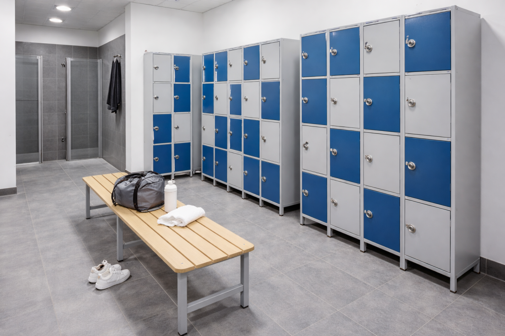 multi tier lockers used in gym changing room