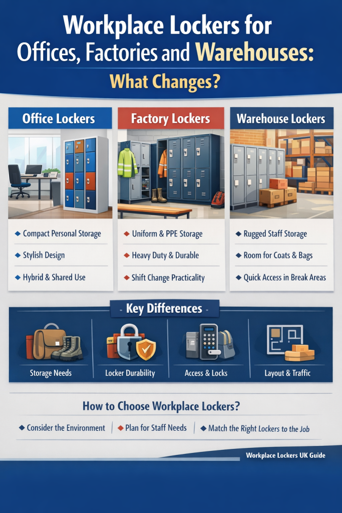 factory staff lockers, warehouse lockers, staff locker planning guide, how to choose workplace lockers