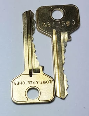 Lowe and Fletcher coin lock keys