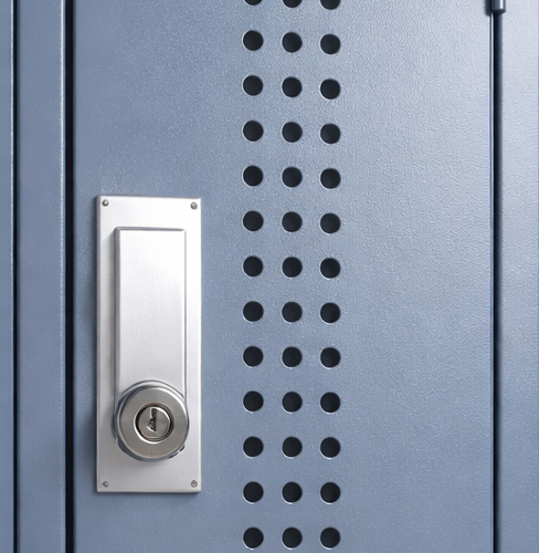 Ventilated lockers in a UK changing room showing airflow design for improved hygiene and odour control