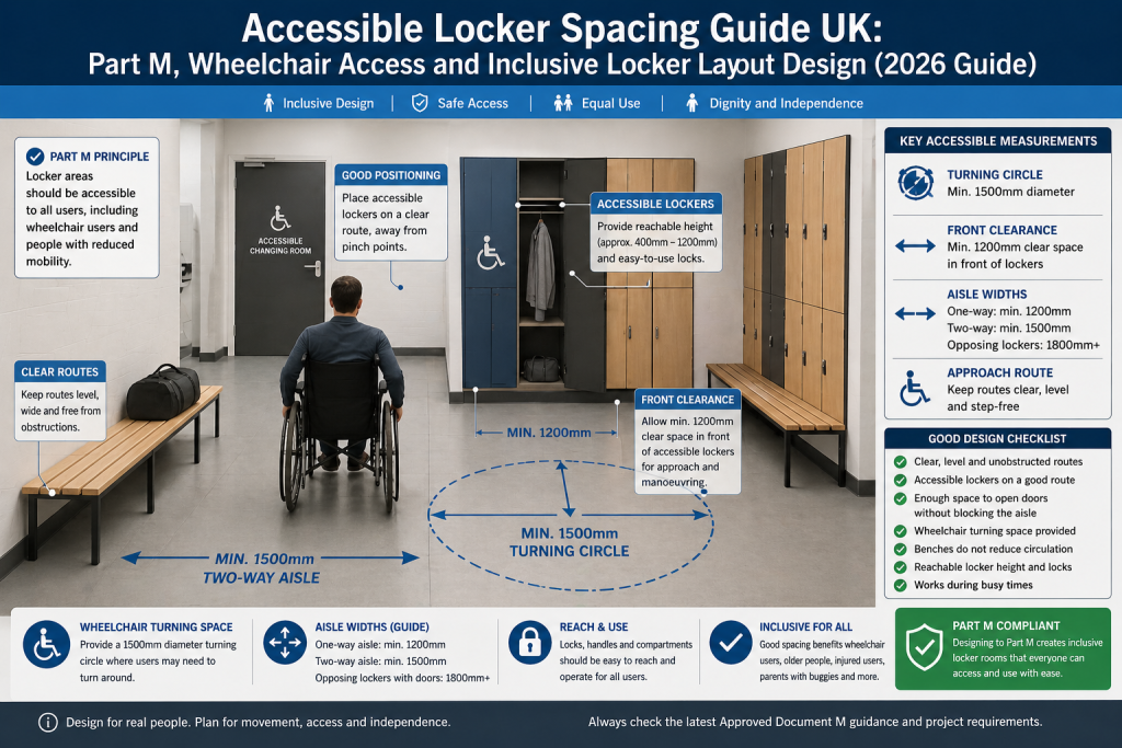 Accessible Locker Spacing UK: Part M, Wheelchair Access, Layout