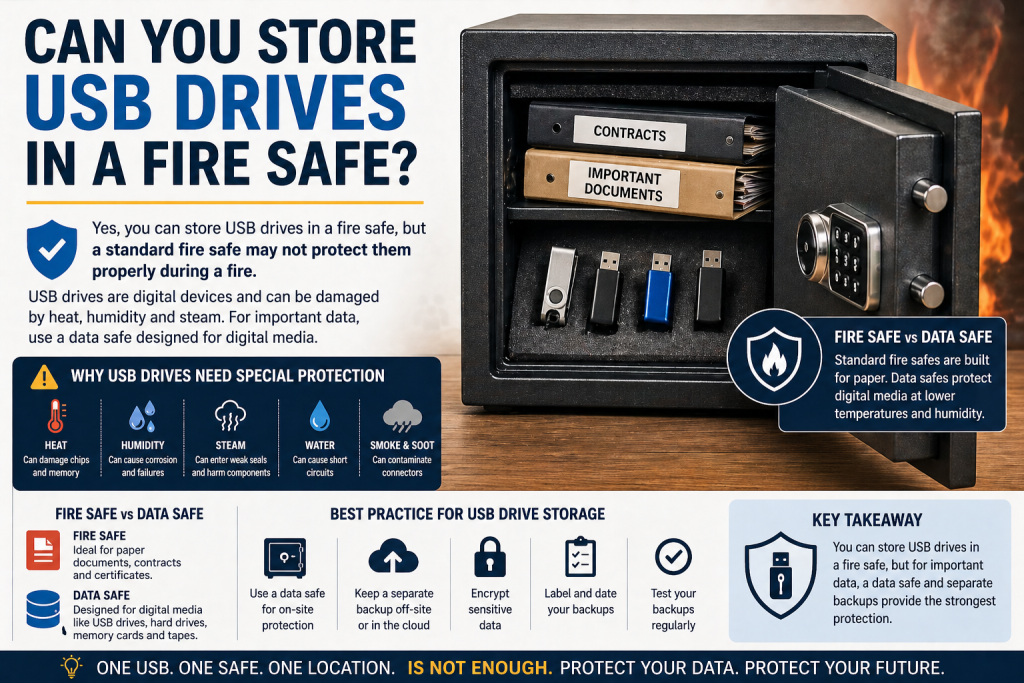 Can You Store USB Drives in a Fire Safe? | Data Safe Guide