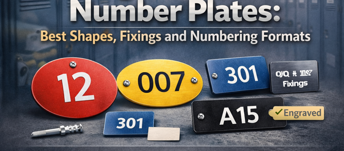 Engraved locker key fobs used in gyms and leisure centres with numbered identification