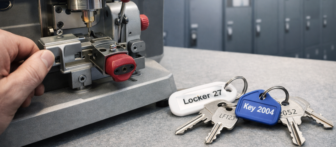 cut to code locker keys being produced from key codes for replacement
