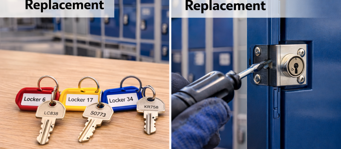 locker key replacement compared to locker lock replacement in workplace setting