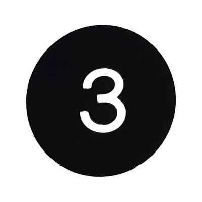 Round locker numbers avalable in wide range of colours and sizes