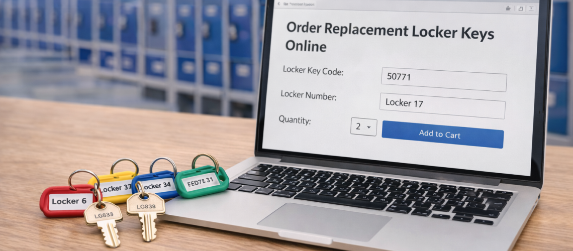 ordering replacement locker keys online with labelled keys and device