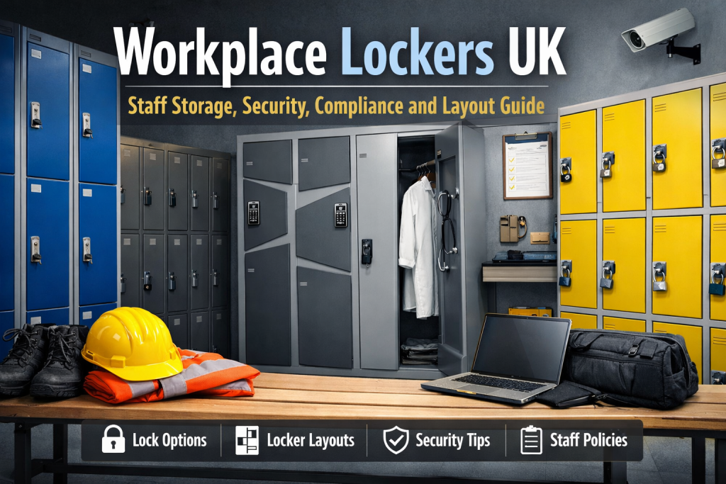 Staff storage in a locker room