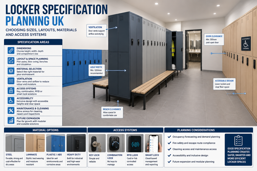 Locker Configuration Locker Specification Planning UK, Sizes, Layouts, Access Systems
