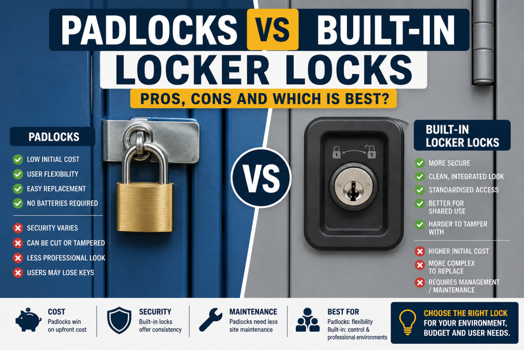 Padlocks vs Built-In Locker Locks UK | Pros and Cons