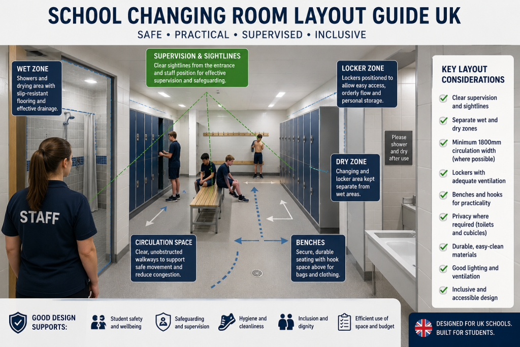 School Changing Room Layout Guide UK | Safe Layout Planning