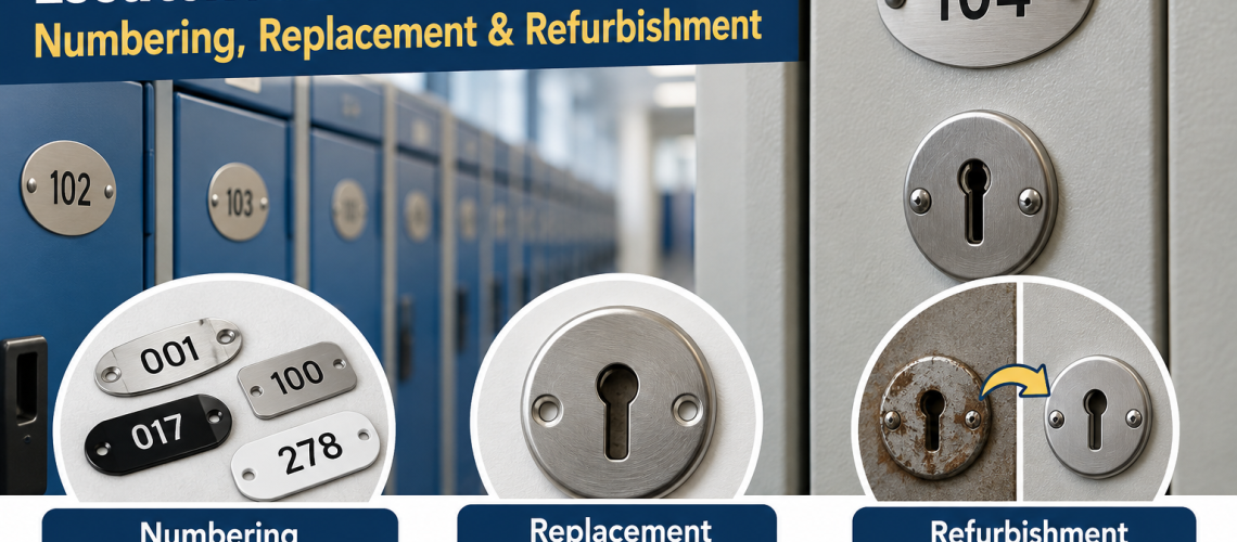 Locker Lock Number Plates UK | Escutcheons & Refurbishment