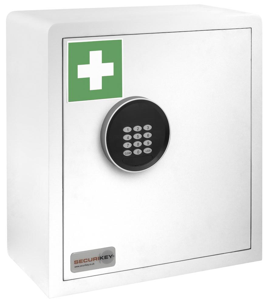 Medical cabinet with electronic combination lock