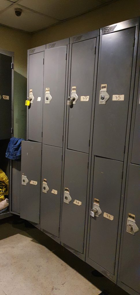 Old lockers in hotel changing room